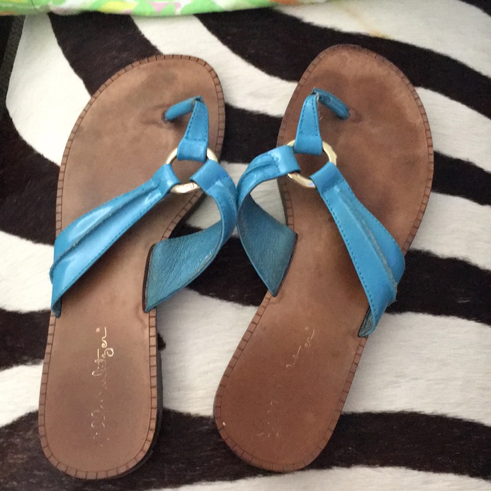 Lilly Pulitzer Mckim sandals blue! 6.5